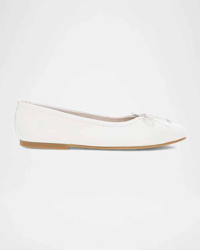 Emma Leather Bow Ballerina Flats